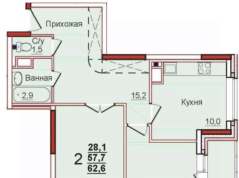 квартира р-н Ленинский с Осиновая Гора мкр Левобережный Тула фото 1