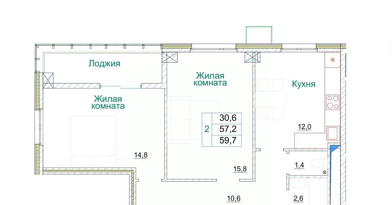 квартира г Старый Оскол микрорайон Космос 11 фото 1