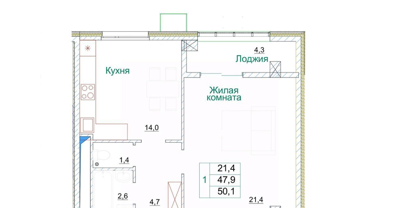 квартира г Старый Оскол микрорайон Космос 11 фото 1