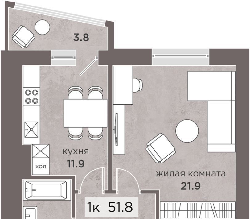 квартира г Калининград р-н Московский ул Б.Хмельницкого 50 фото 1