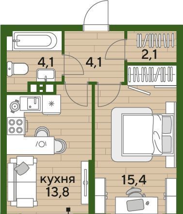 квартира г Краснодар р-н Прикубанский Догма Парк мкр фото 2