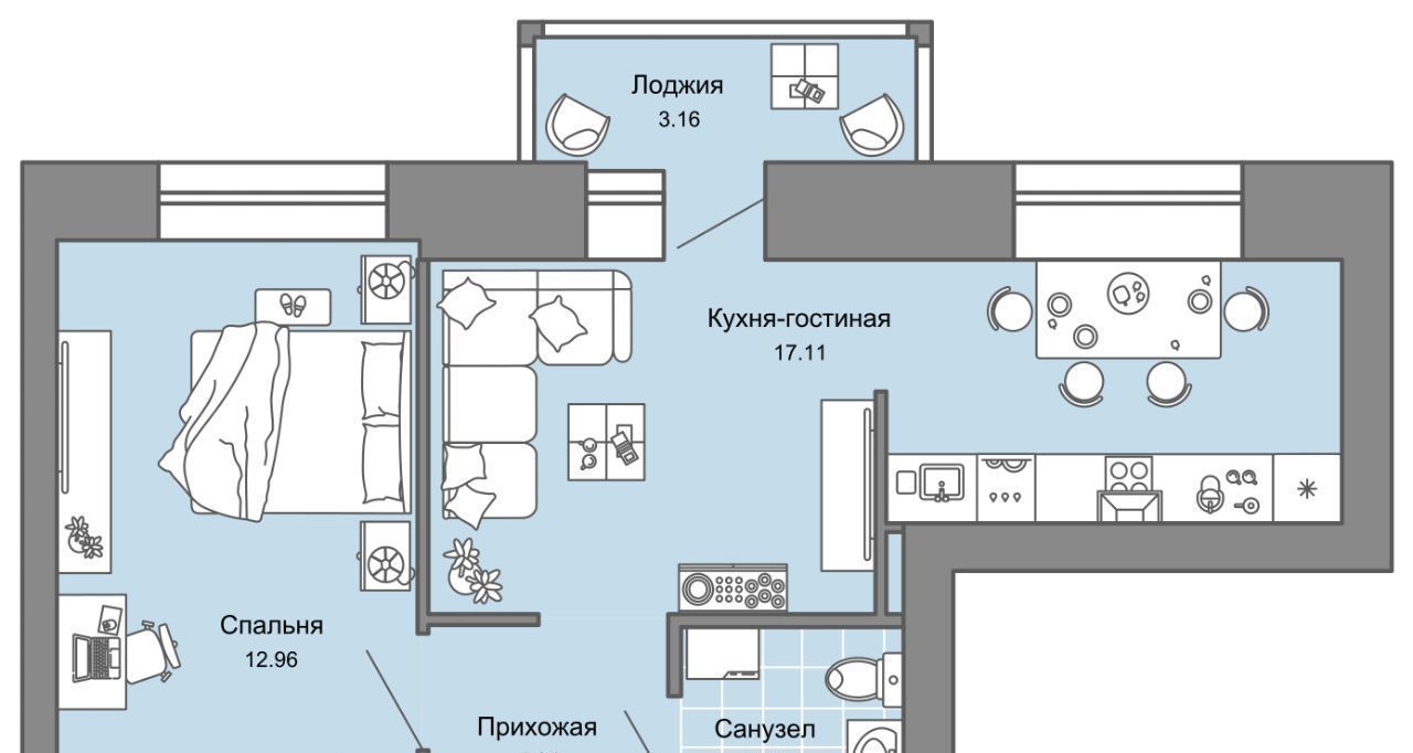 квартира г Ульяновск р-н Заволжский Новый Город ЖК Центрополис 4 Центральный кв-л фото 1