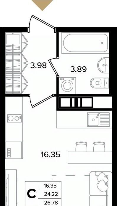 квартира г Санкт-Петербург метро Ломоносовская наб Октябрьская 86к/2 фото 1