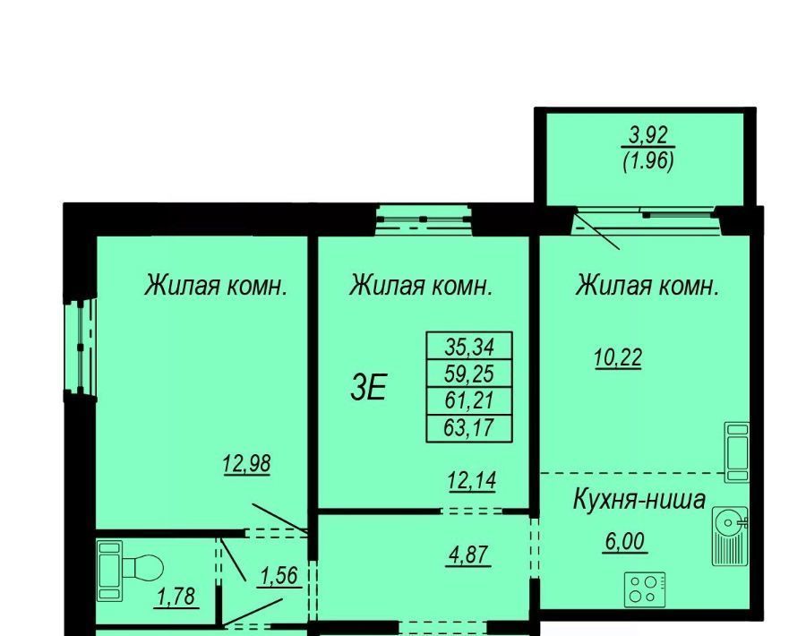 квартира г Хабаровск р-н Железнодорожный Ореховая сопка ул Совхозная 31/4 микрорайон «Берёзки» фото 1