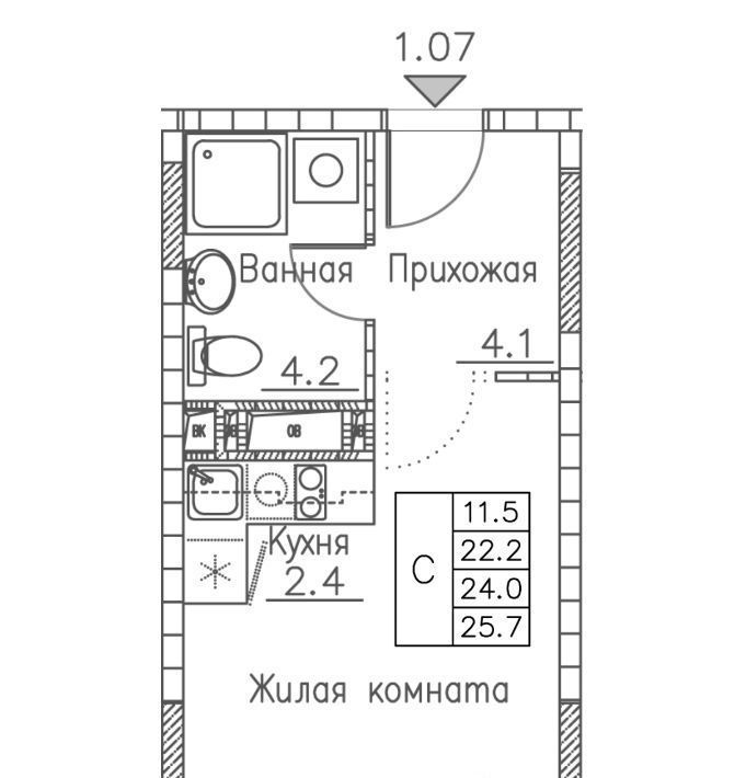 квартира г Владивосток р-н Ленинский ЖК «Гринхилс» фото 1