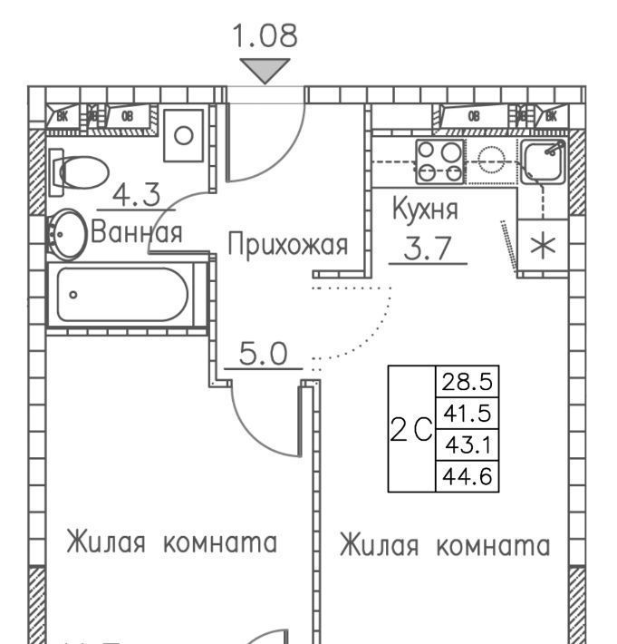 квартира г Владивосток р-н Ленинский ЖК «Гринхилс» фото 1