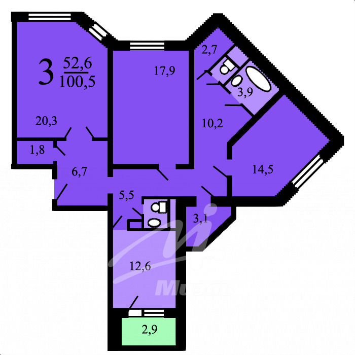 квартира г Красногорск МЦД-2, бул., 13К 1, Пенягино фото 49
