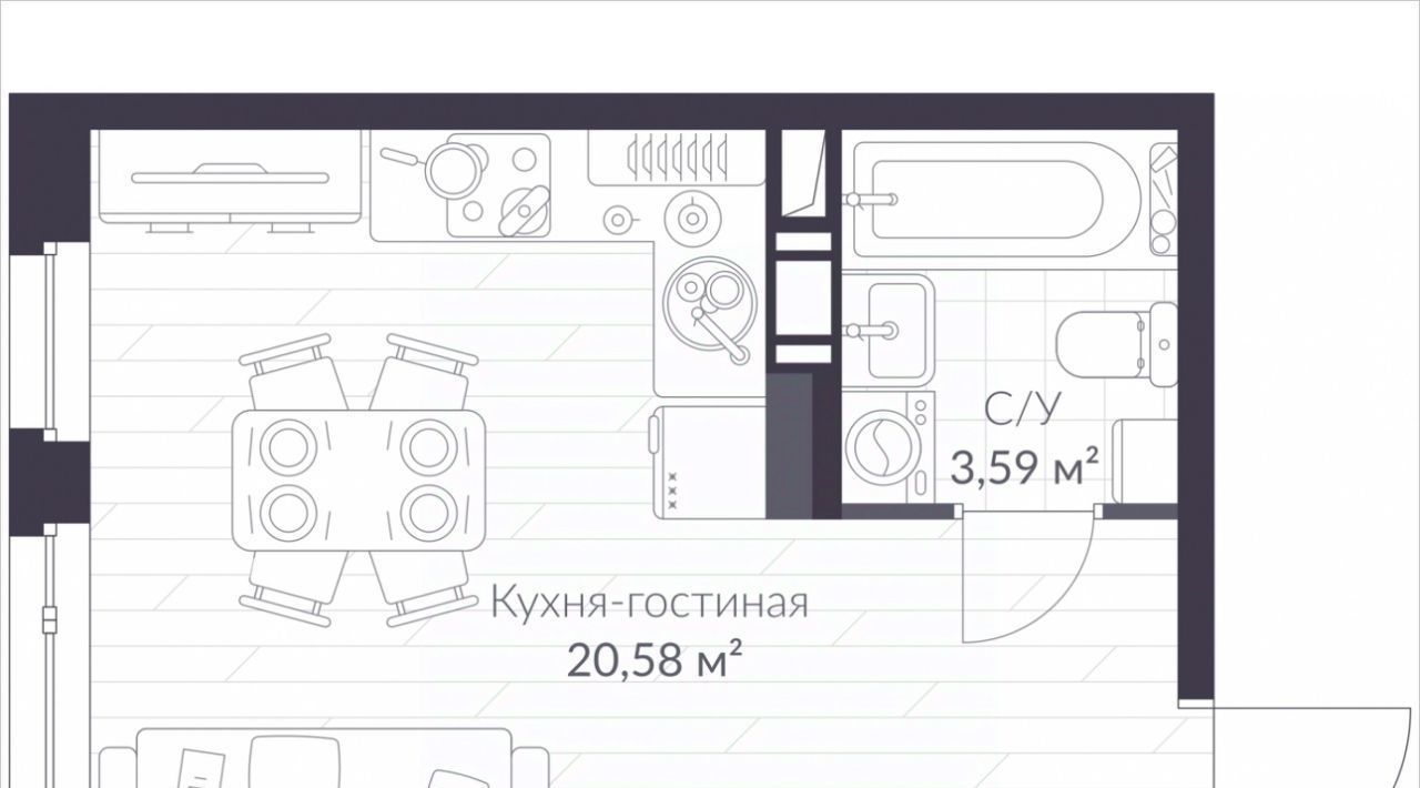 квартира г Санкт-Петербург метро Комендантский Проспект ул Парашютная 79к/1 фото 1