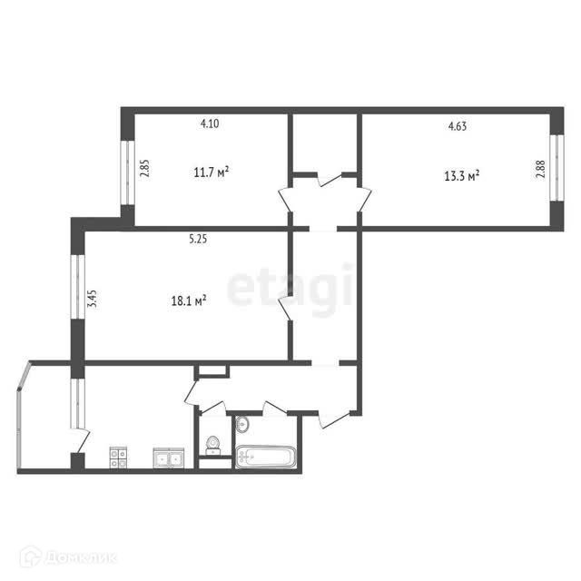 квартира г Сургут ул Крылова 43/1 Сургутский район фото 3