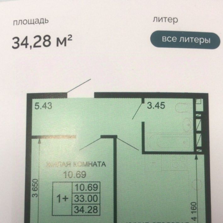 квартира г Краснодар р-н Прикубанский ЖК «Новые сезоны» фото 1