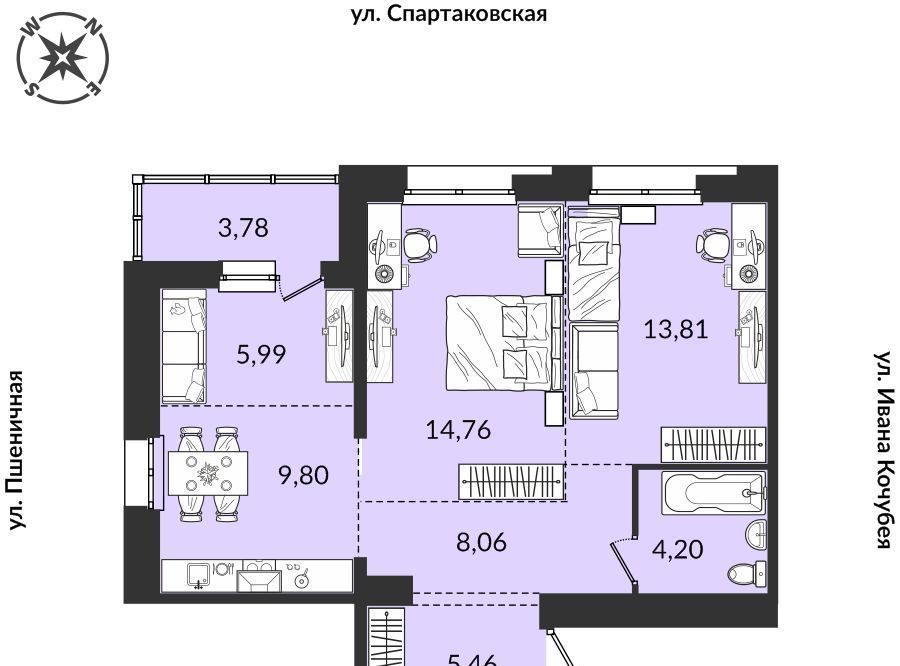 квартира г Иркутск р-н Правобережный ул Пшеничная фото 1