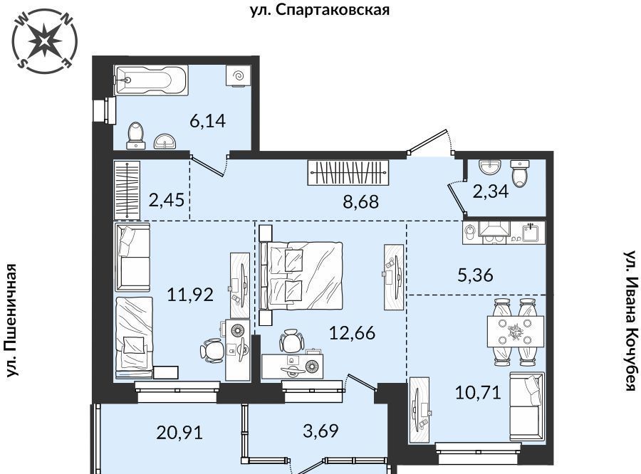 квартира г Иркутск р-н Правобережный ул Пшеничная фото 1