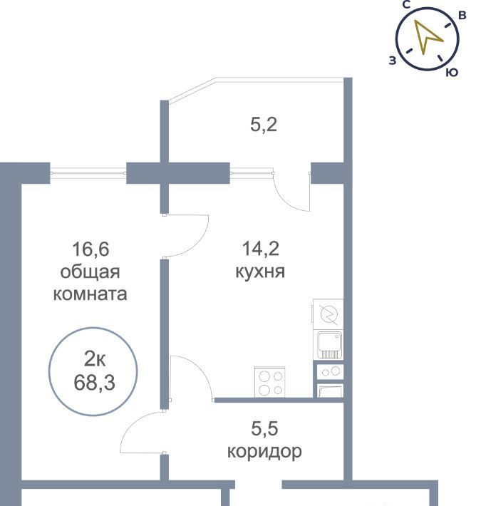 квартира р-н Сургутский пгт Белый Яр ул Фадеева 30 фото 1