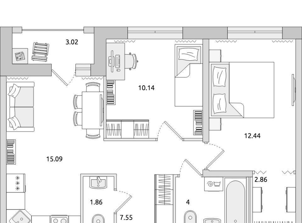 квартира р-н Всеволожский г Мурино ул Шоссе в Лаврики 53к/1 Девяткино фото 1