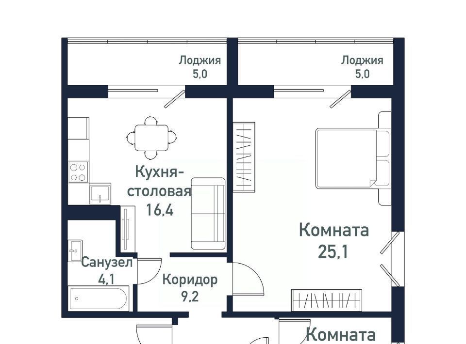 квартира р-н Сосновский п Западный микрорайон «Просторы» Кременкульское с/пос фото 1