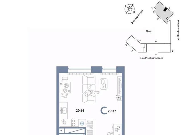 р-н Калининский ул Комбинатская 16к/1 фото