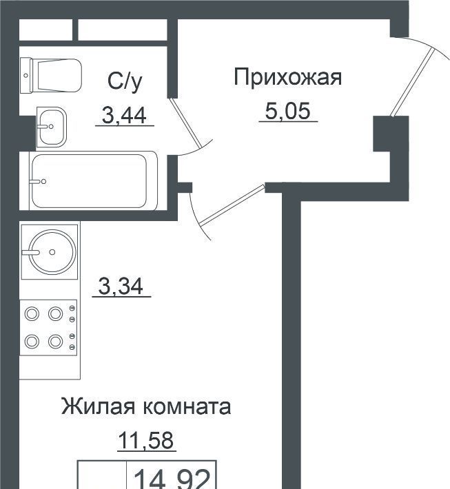 квартира г Краснодар р-н Прикубанский ЖК «Европа-Сити» фото 1