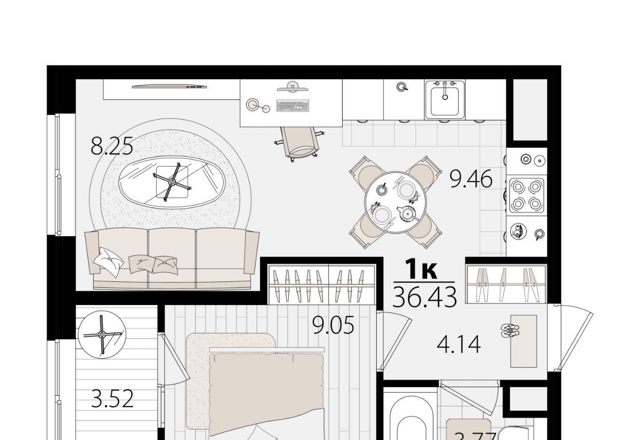 квартира г Краснодар р-н Карасунский ул Сормовская 1/2к 2 фото 1