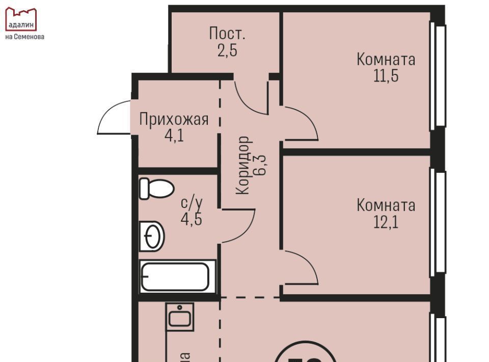 квартира г Барнаул р-н Индустриальный ул им В.Т.Христенко 2к/2 фото 1