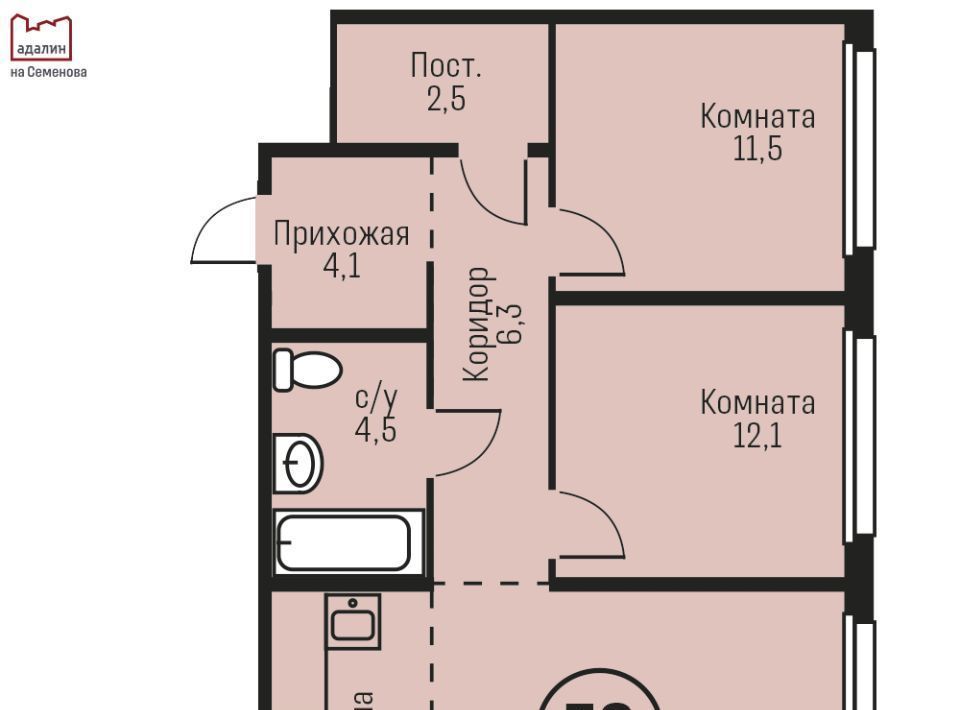 квартира г Барнаул р-н Индустриальный ул им В.Т.Христенко 2/2 фото 1