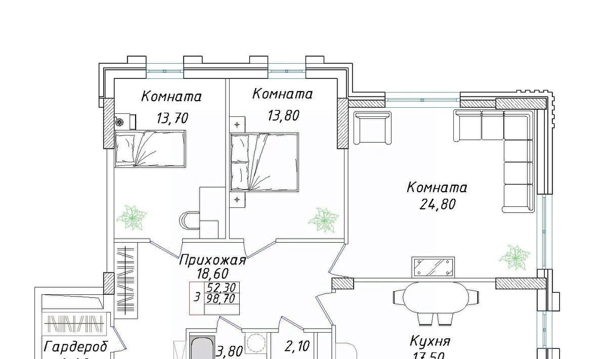 квартира г Ставрополь р-н Промышленный ул Якова Андрюшина 3 фото 1