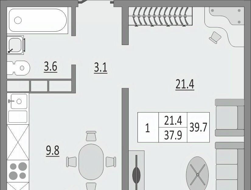 квартира г Оренбург р-н Дзержинский Северный ЖК Геометрия жилрайон, 15Б мкр фото 1