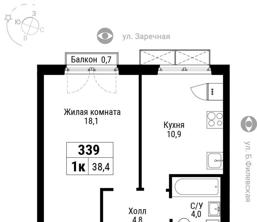 квартира г Москва метро Фили ул Большая Филёвская 3к/2 фото 1