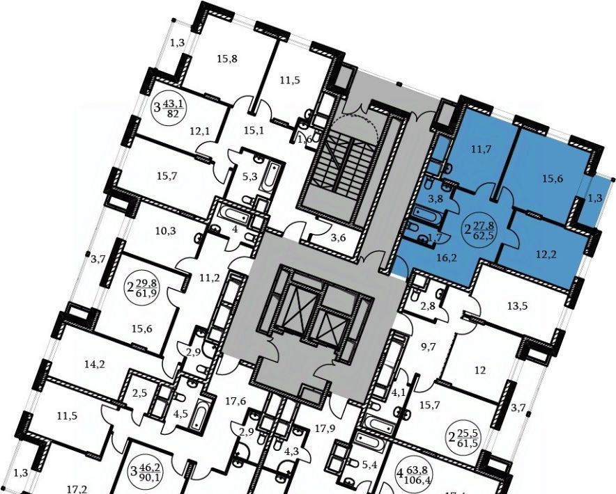 квартира г Москва метро Сокольники ул Краснобогатырская 38к/4 фото 2