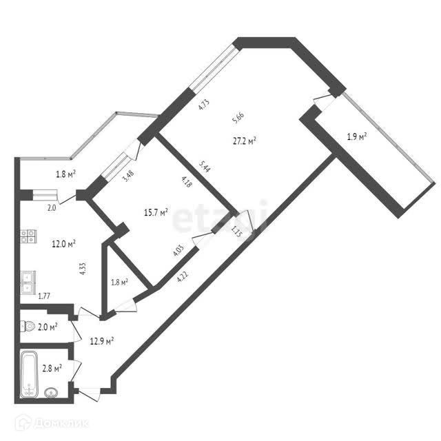 квартира г Омск ул 3-я Енисейская 32/3 Омский район фото 2