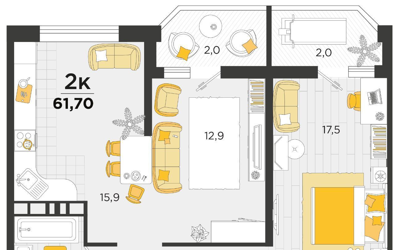 квартира г Краснодар р-н Карасунский ул им. Мачуги В.Н. 166ак/1 фото 1