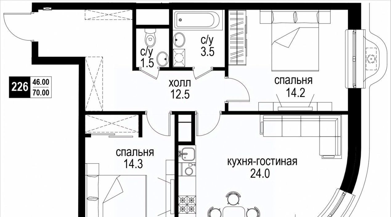 квартира г Москва метро Электрозаводская наб Семеновская 3 фото 1