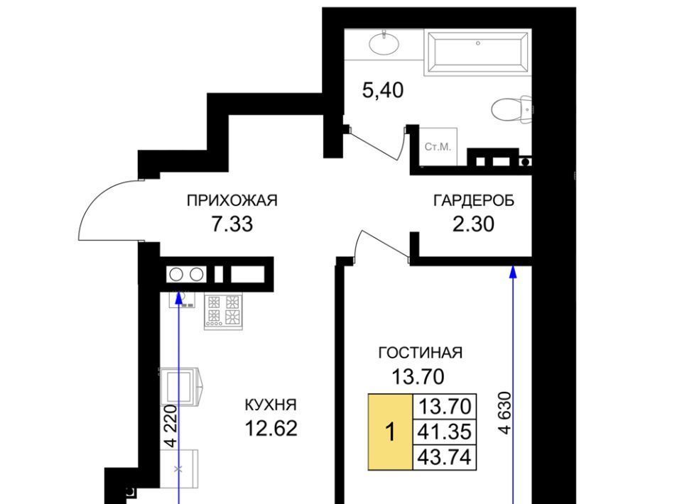 квартира р-н Гурьевский г Гурьевск ЖК «Включи» фото 1