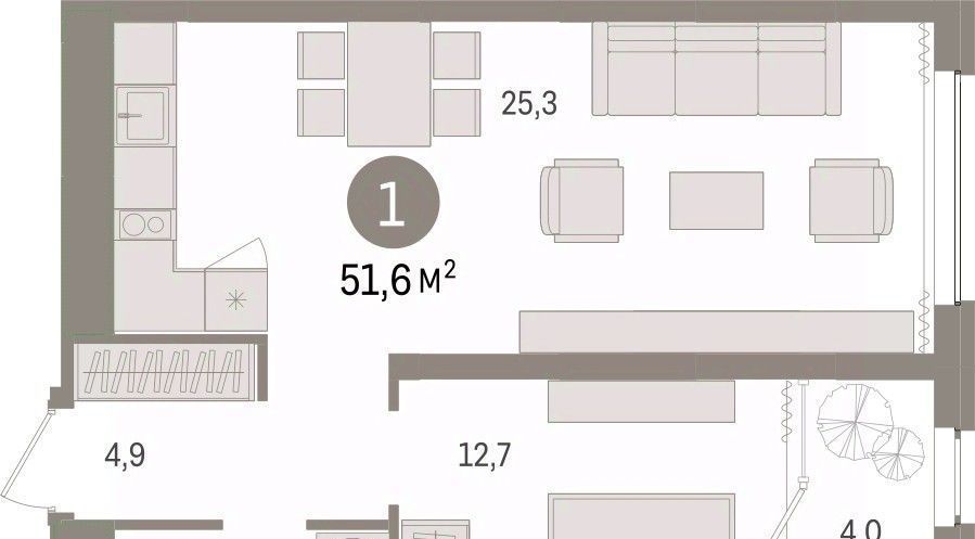 квартира г Сургут 35-й микрорайон ЖК квартал Новин 35-й фото 1