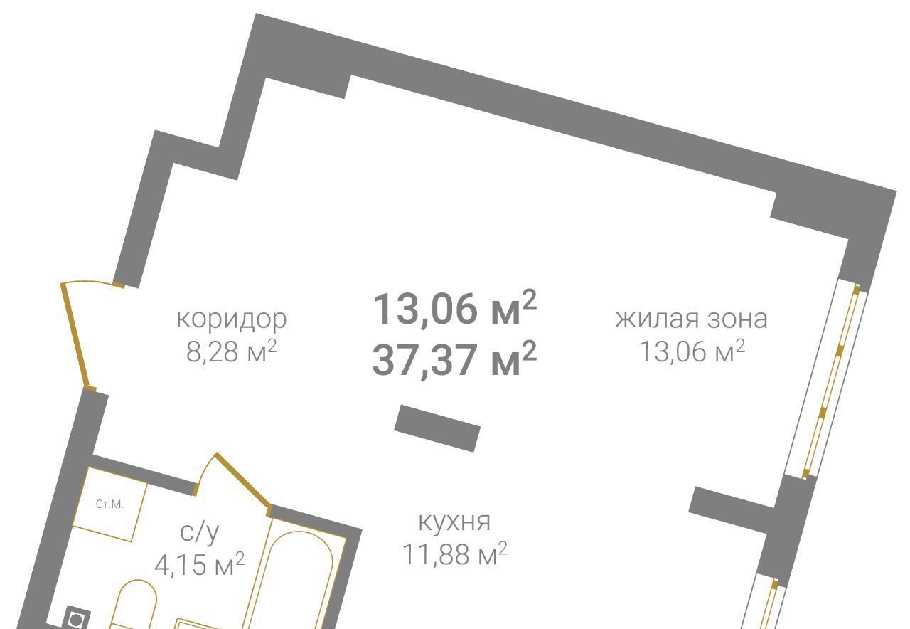 квартира г Нижний Новгород Горьковская ЖК «КМ Дом на Барминской» фото 2