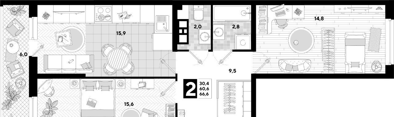 квартира г Краснодар р-н Прикубанский ул им. Константина Гондаря 103 фото 3