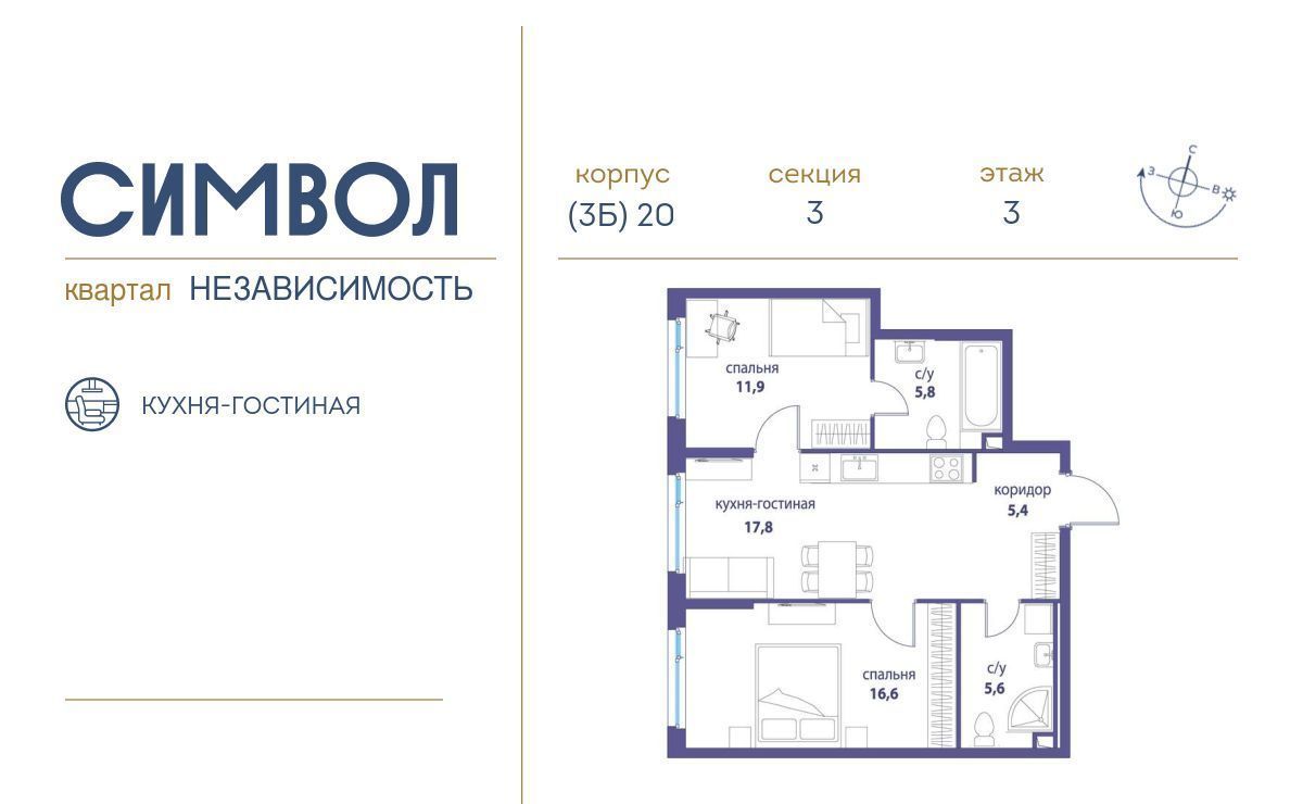 квартира г Москва метро Авиамоторная ЖК Символ фото 1