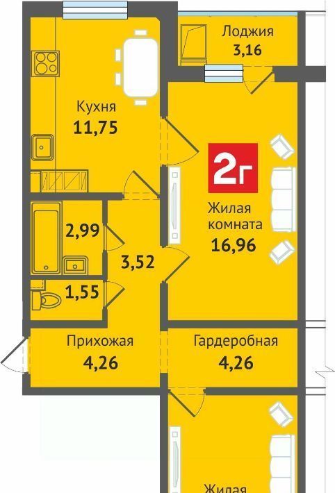 квартира г Чебоксары р-н Ленинский ул Академика В.Н.Челомея 12 фото 1