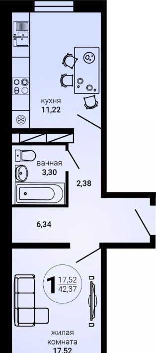 квартира г Ульяновск р-н Железнодорожный ул Варейкиса 52 фото 1