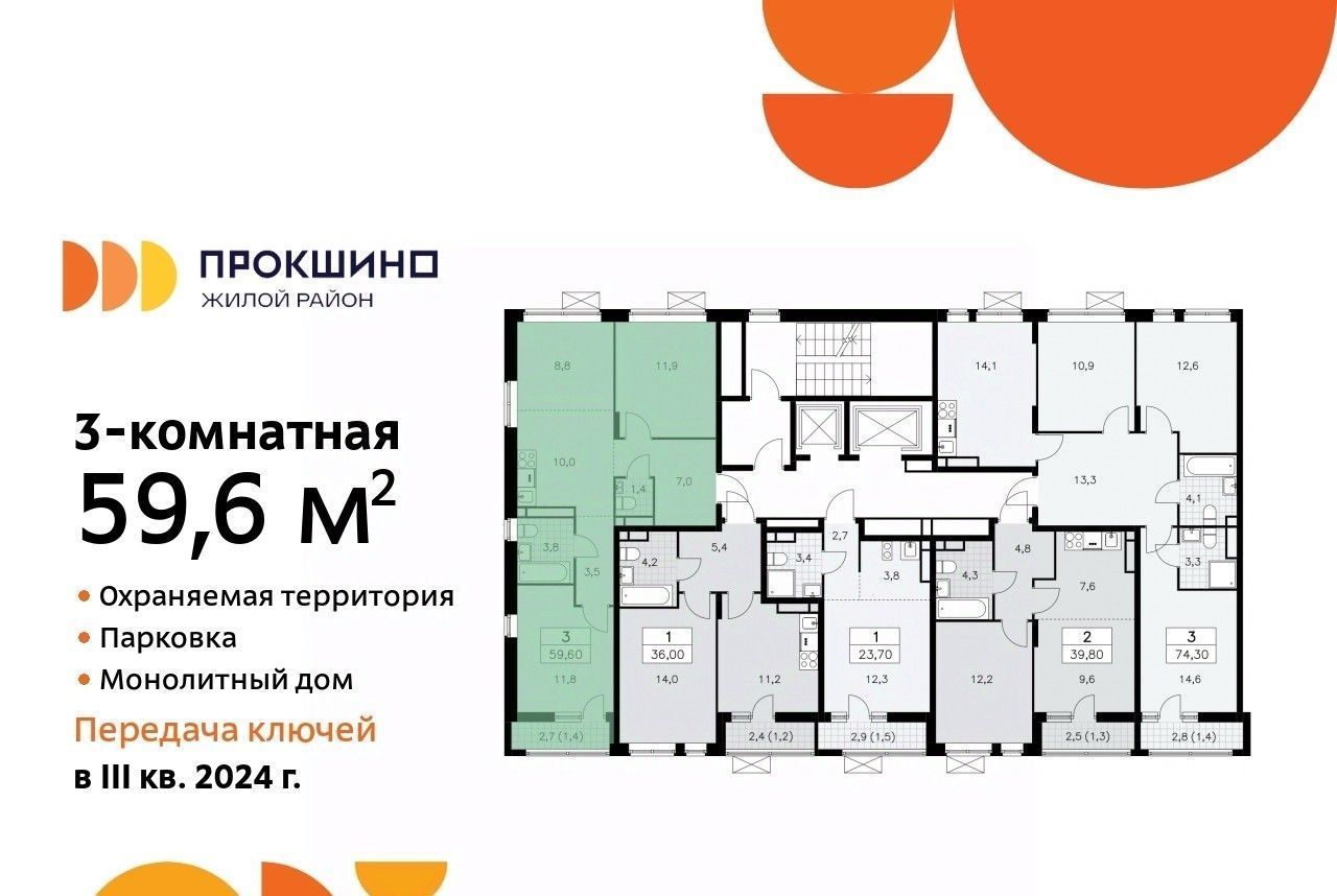 квартира г Москва п Сосенское ЖК Прокшино 8к/5 метро Прокшино фото 2