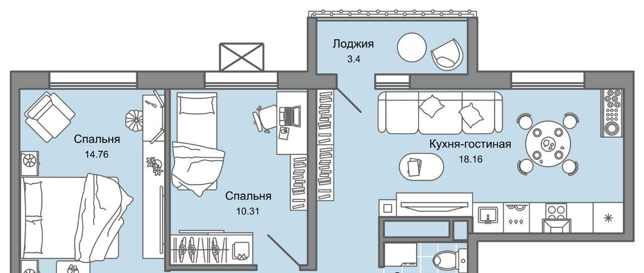 квартира г Ульяновск р-н Заволжский Новый Город ЖК Юлла 10-й кв-л фото 1