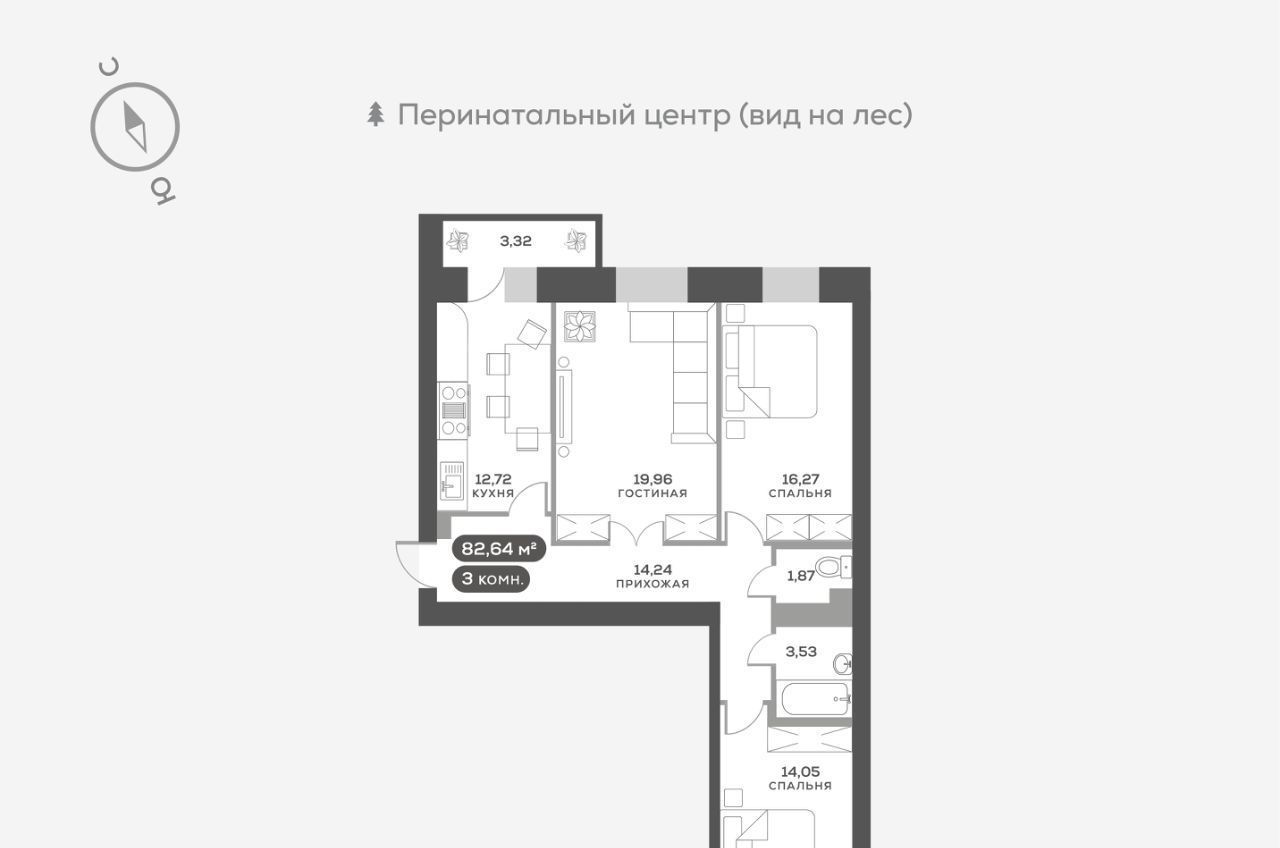 квартира г Красноярск р-н Октябрьский ул Академгородок 74 фото 1