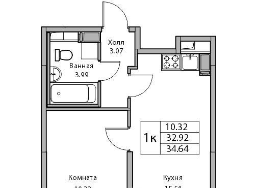 квартира г Санкт-Петербург ЖК «Юнтолово» Беговая фото 1