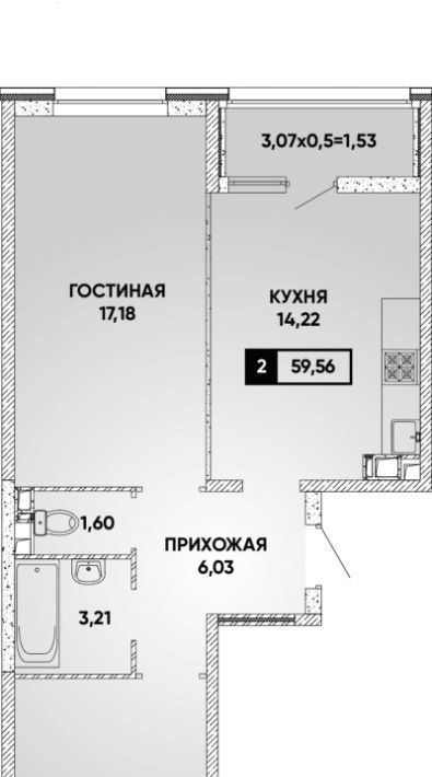 квартира г Краснодар р-н Прикубанский ул им. Петра Феленкова фото 1