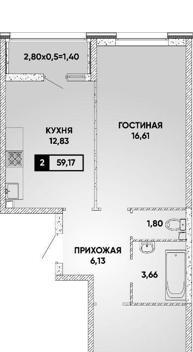 квартира г Краснодар р-н Прикубанский ул им. Петра Феленкова фото 1