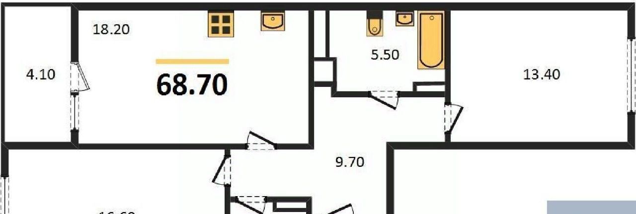 квартира г Калининград р-н Центральный ул Маршала Борзова 109 фото 8