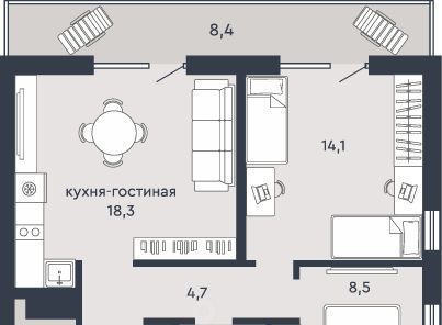 квартира г Екатеринбург Машиностроителей Пионерский жилрайон, 7Я жилой комплекс фото 2