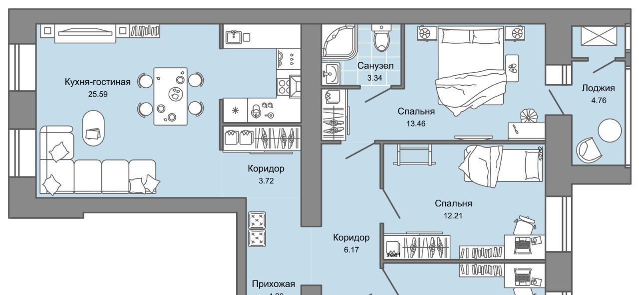 квартира ул. Строителя Николая Шишкина, 11к 1, Завьяловский район, с. Первомайский фото 1