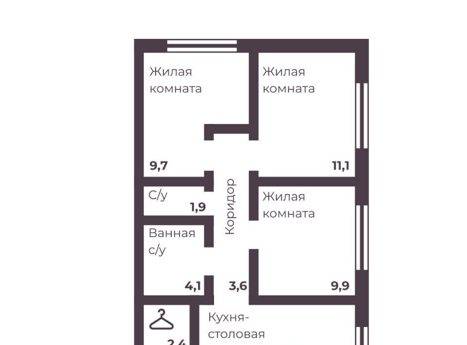 квартира г Челябинск р-н Тракторозаводский пр-кт Ленина 4г фото 1