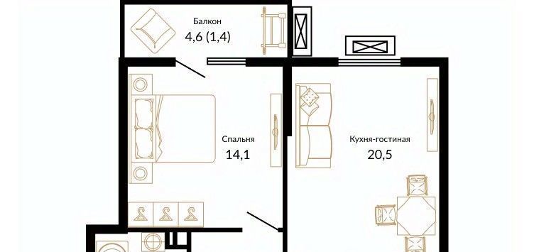 квартира г Краснодар р-н Прикубанский ЖК Южане фото 1