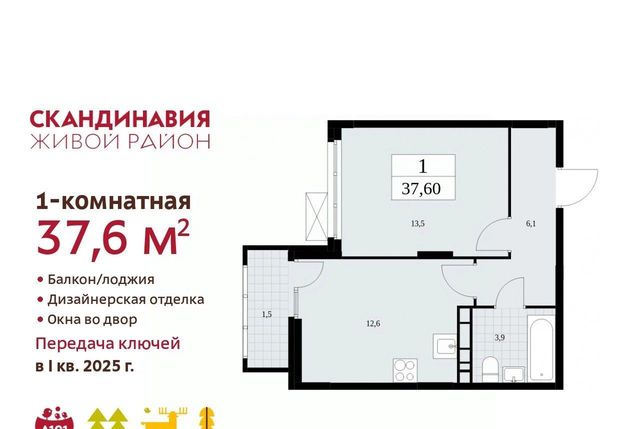 ЖК Скандинавия метро Бунинская аллея к 35. 2.3 фото